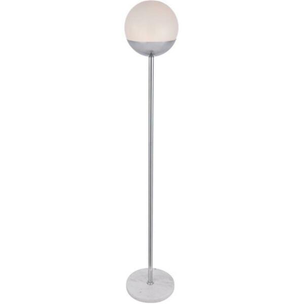 Cling 62 in. Eclipse 1 Light Floor Lamp Portable Light with Frosted White Glass, Chrome CL2943790